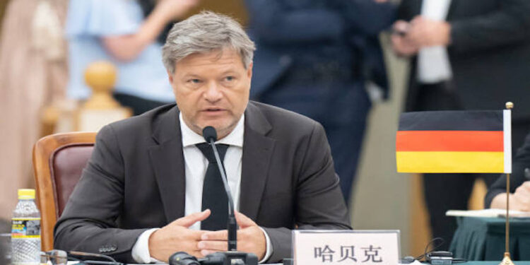 BEIJING, CHINA - JUNE 22: Zheng Shanjie (not in the picture), chairman of the National Development and Reform Commission (NDRC), meets with Robert Habeck, German vice chancellor and minister for economic affairs and climate action on June 22, 2024 in Beijing, China. (Photo by VCG/VCG via Getty Images)