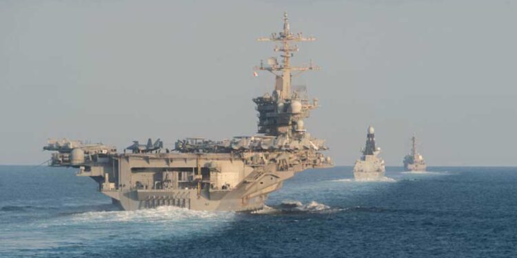 美軍航母撤離印太 引外界擔憂 (圖片: Zachary Pearson- U.S. Navy via Getty Images)