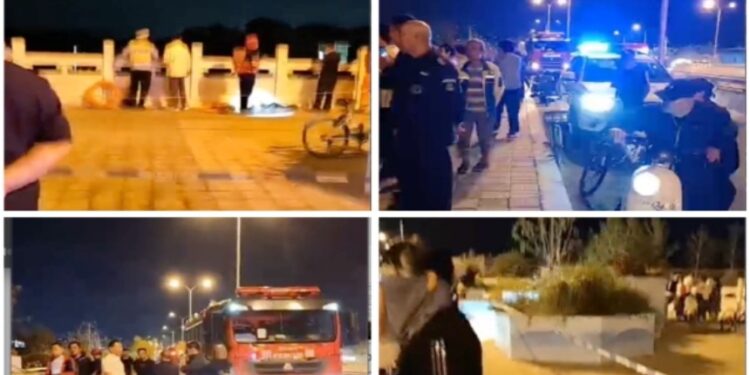 北京海淀上莊橋9名90後跳橋自殺。(視頻截圖合成)