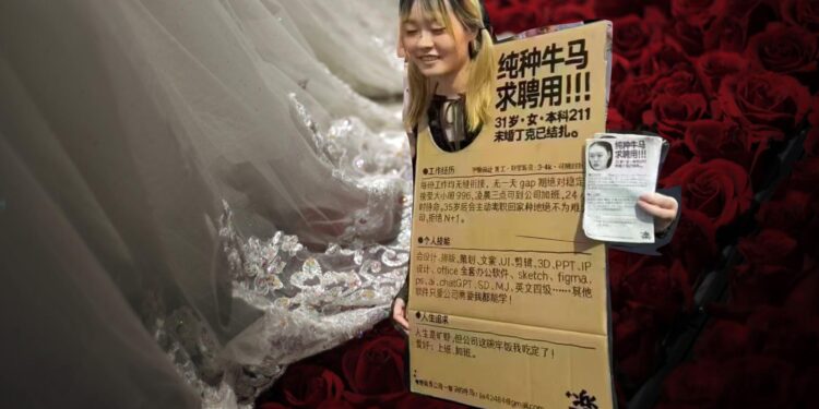 A wedding dress is displayed during a group wedding ceremony hosted by the French Pavilion at the Shanghai World Expo May 11, 2010. Thirty four couples participated in the ceremony held inside the pavilion's classical French-style gardens. One lucky couple will be chosen in a lottery to honeymoon in the French city of Tours and the Loire Valley, according to France's official Expo website. REUTERS/Aly Song (CHINA - Tags: SOCIETY TRAVEL)
