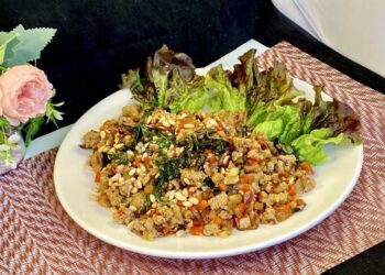 【梁廚美食】九層塔火雞肉碎炒菜脯/中醫推薦四款潤肺止咳藥膳/參麥雪梨豬踭湯