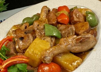 【梁廚美食】蜜椒菠蘿火腿焗鴨胸/茄子肉卷/焗柿子批
