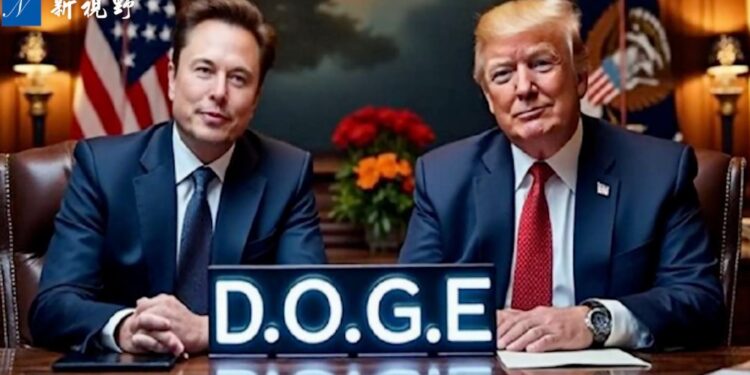 川普命令成立由馬斯克領導政府效率部(D.O.G.E)從事於消減政府機構和資金、杜絕欺詐、貪腐和浪費。(圖:視頻截圖)