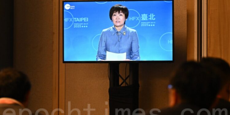 2025年2月21日,日本已故前首相安倍晉三的夫人安倍昭惠來台出席「哈利法克斯台北論壇」(HFX Taipei),並在論壇上發表專題演說。(宋碧龍/大紀元)