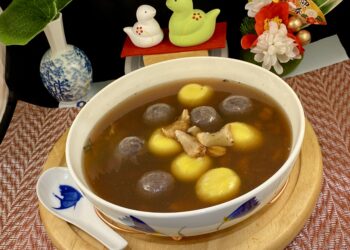 【梁廚美食】鮮百合釀蝦丸芥蘭/鹹酸菜雞髀菇滾鴨骨湯/蓮子百合榴槤湯圓紫薯湯圓