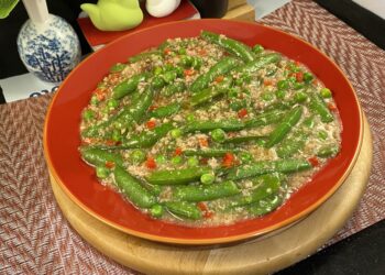 【梁廚美食】黑芝麻糕/端午節習俗/XO醬肉末炒甜豆