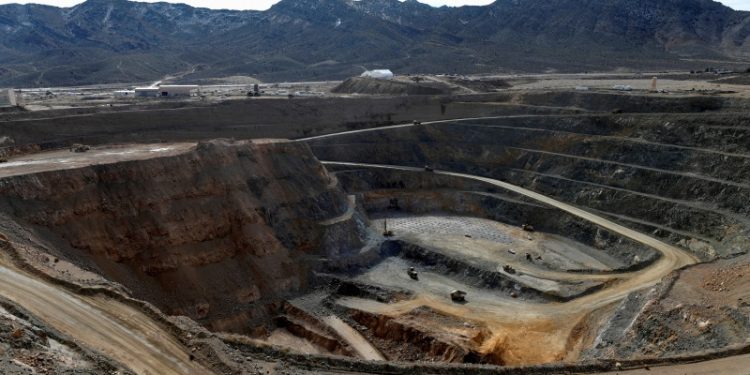 FILE PHOTO: A view of the MP Materials rare earth open-pit mine in Mountain Pass, California, U.S. January 30, 2020. Picture taken January 30, 2020. REUTERS/Steve Marcus/File Photo