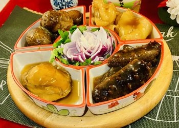 【梁廚美食】四喜海味全盒/鮑參花膠會素翅羮/金蠔銀魚乾蒸茄子