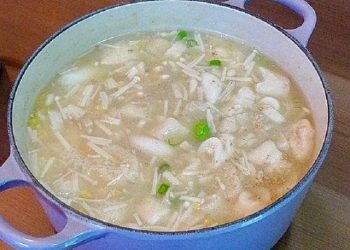 【梁廚美食】鮮蟹肉瑤柱竹笙羹/五種健腦食物 /蘋果蛋糕